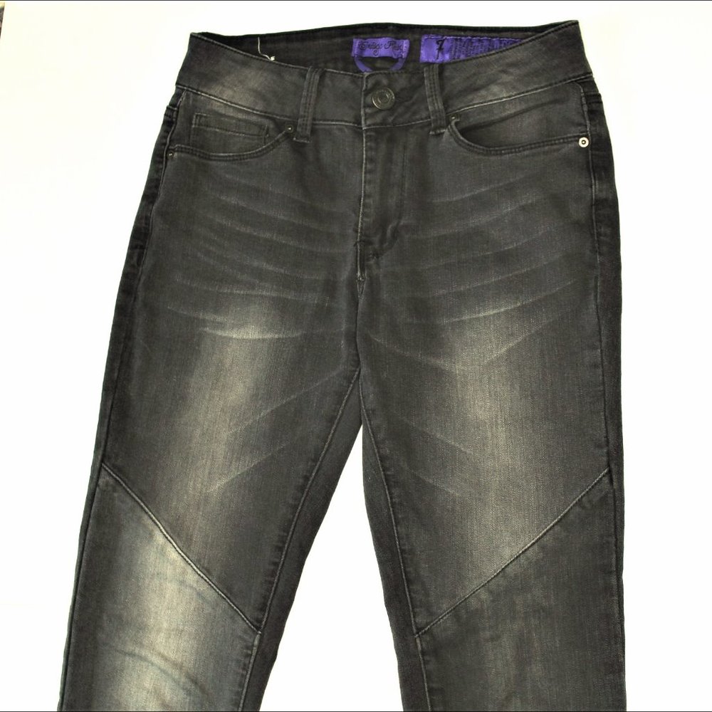 Indigo Rain Black inuque wash paneled jeans